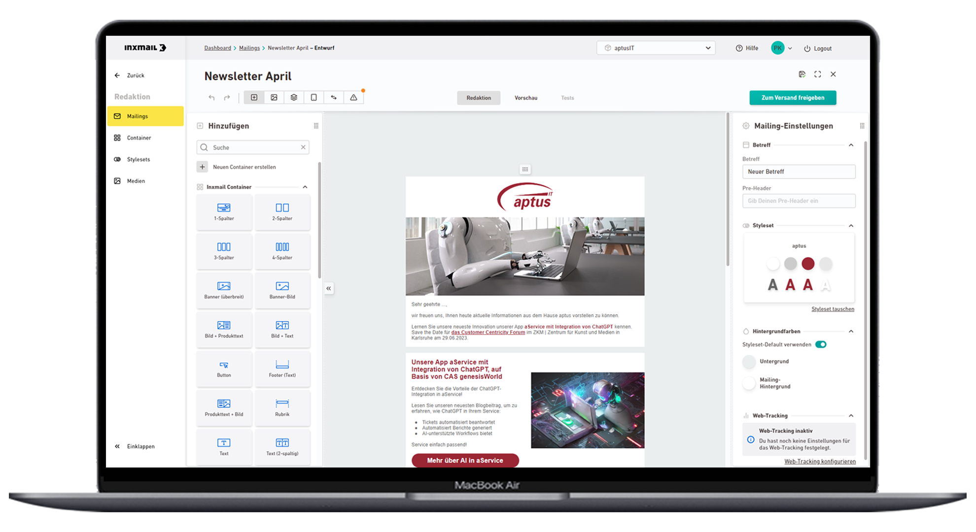 Kinderleicht Newsletter erstellen mit Inxmail New Xperience