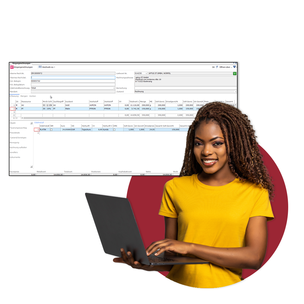 Edelmetallhandel mit dem ERP für Schmuck